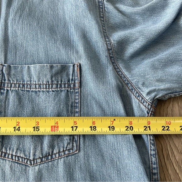 Hunt Club Denim Blue Button-Down Shirt - Picture 5 of 6